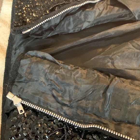 Vintage sequin party flapper sparkly beaded wool crop top size M - Picture 6 of 6